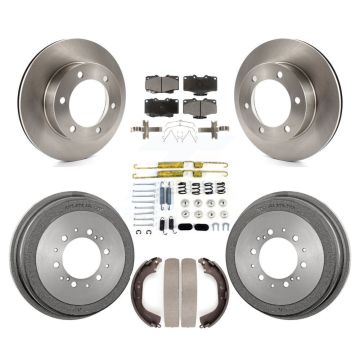 Front Rear Brake Rotor Ceramic Pad And Drum Kit (7Pc) For Toyota Tacoma With 6 Lug Wheels K8T-102455