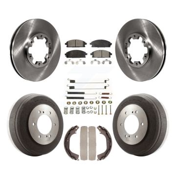 Front Rear Disc Brake Rotor Ceramic Pad Drum Kit (7Pc) For Nissan Pathfinder INFINITI QX4 K8T-102459