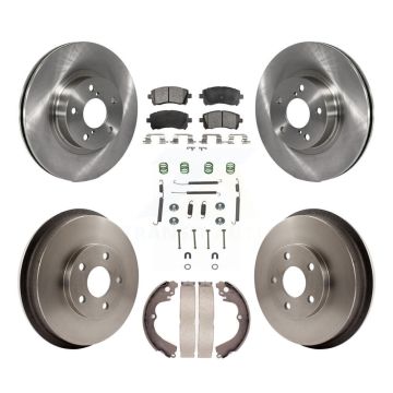 Front Rear Brake Rotor Ceramic Pad & Drum Kit (7Pc) For 98-02 Subaru Forester 4-Wheel ABS K8T-102460