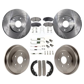 Front Rear Disc Brake Rotors Ceramic Pads And Drum Kit (7Pc) For Honda Accord Fit K8T-102464