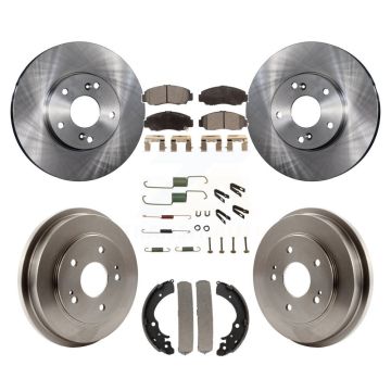 Front Rear Disc Brake Rotors Ceramic Pads And Drum Kit (7Pc) For Honda Civic Accord K8T-102465
