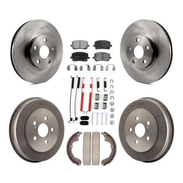 Front Rear Disc Brake Rotor Ceramic Pad And Drum Kit (7Pc) For Toyota Matrix Pontiac Vibe K8T-102472