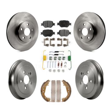 Front Rear Disc Brake Rotors Ceramic Pads And Drum Kit (7Pc) For Toyota Celica K8T-102473
