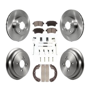Front Rear Disc Brake Rotors Ceramic Pads And Drum Kit (7Pc) For 2002-2005 Suzuki Aerio K8T-102479