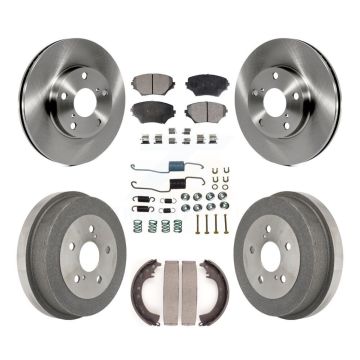 Front Rear Brake Rotors Ceramic Pad & Drum Kit (7Pc) For 2001-2002 Toyota RAV4 GAS engine K8T-102480