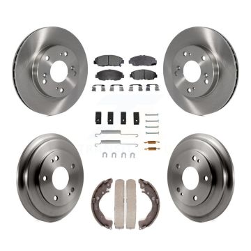 Front Rear Disc Brake Rotors Ceramic Pads And Drum Kit (7Pc) For Honda Civic K8T-102483