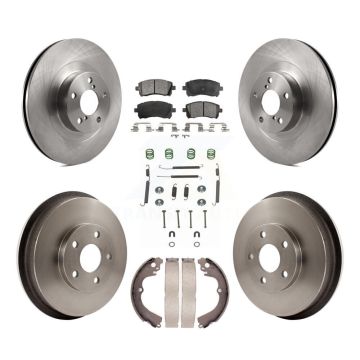 Front Rear Disc Brake Rotors Ceramic Pads And Drum Kit (7Pc) For Subaru Impreza WRX K8T-102490