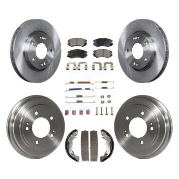 Front Rear Disc Brake Rotors Ceramic Pads And Drum Kit (7Pc) For Hyundai Elantra K8T-102503