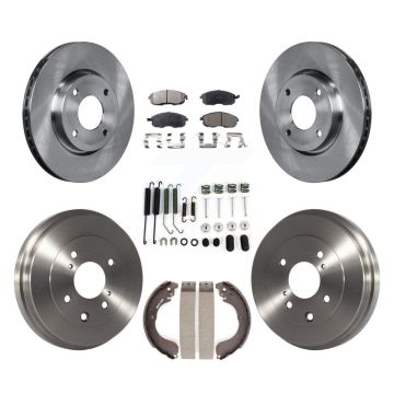 Front Rear Disc Brake Rotors Ceramic Pads And Drum Kit (7Pc) For Nissan Versa Sentra Cube K8T-102505