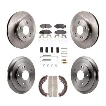 Front Rear Disc Brake Rotors Ceramic Pads And Drum Kit (7Pc) For Honda Civic K8T-102511