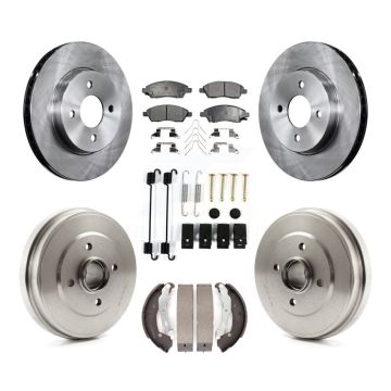 Front Rear Disc Brake Rotors Ceramic Pads And Drum Kit (7Pc) For Nissan Micra Versa Note K8T-102513