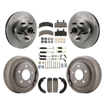 Front Rear Brake Rotor Ceramic Pad Drum Kit (7Pc) For 95-97 GMC Yukon RWD with GAS engine K8T-102533