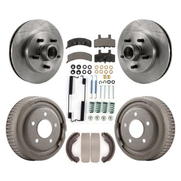 Front Rear Disc Brake Rotors Hub Assembly Ceramic Pads And Drum Kit (7Pc) For GMC Yukon K8T-102534