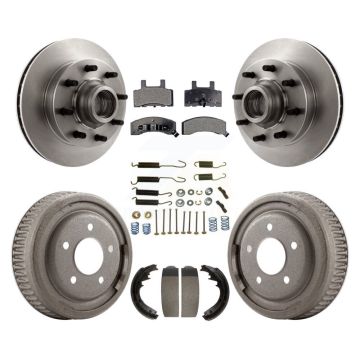 Front Rear Brake Rotors Ceramic Pad & Drum Kit (7Pc) For GMC Yukon RWD with DIESEL engine K8T-102536