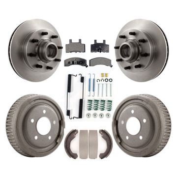 Front Rear Brake Rotors Ceramic Pad & Drum Kit (7Pc) For GMC Yukon RWD with DIESEL engine K8T-102537
