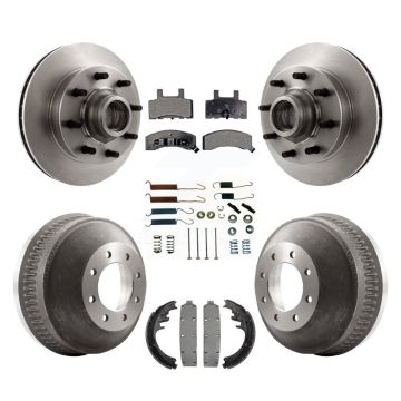Front Rear Brake Rotors Ceramic Pad Drum Kit (7Pc) For C2500 Chevrolet GMC C1500 Suburban K8T-102538