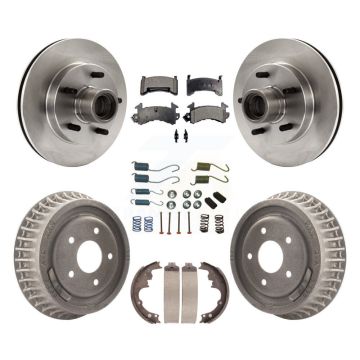 Front Rear Brake Rotor Hub Ceramic Pad Drum Kit (7Pc) For Chevrolet S10 GMC Sonoma Blazer K8T-102540