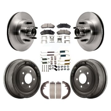 Front Rear Brake Rotor Ceramic Pad Drum Kit (7Pc) For Ford Ranger Mazda B4000 B3000 B2500 K8T-102549