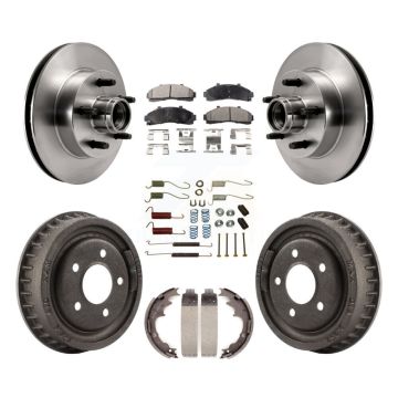 Front Rear Brake Rotor Ceramic Pad Drum Kit (7Pc) For Ford Ranger Mazda B4000 B3000 B2500 K8T-102550