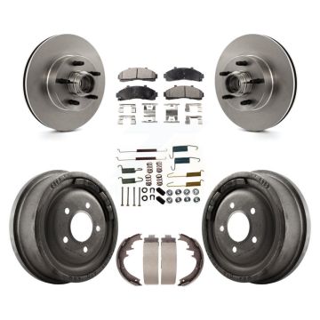 Front Rear Brake Rotors Ceramic Pad Drum Kit (7Pc) For Ford Ranger With 10" Diameter K8T-102551