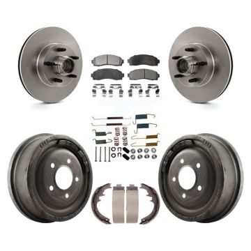 Front Rear Brake Rotors Ceramic Pad Drum Kit (7Pc) For Ford Ranger With 10" Diameter K8T-102552
