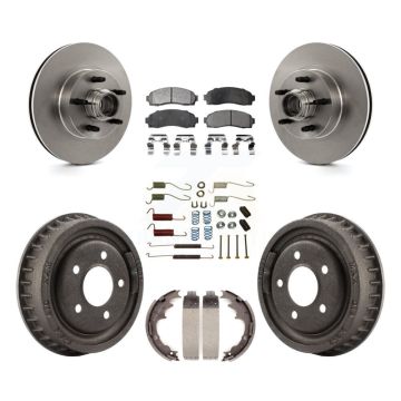 Front Rear Brake Rotor Ceramic Pad & Drum Kit (7Pc) For Ford Ranger With 9" Diameter K8T-102554