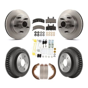 Front Rear Disc Brake Rotor Ceramic Pad & Drum Kit (7Pc) For 1994-1999 Dodge Ram 1500 RWD K8T-102558