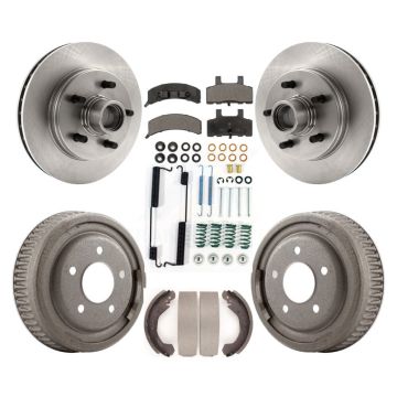 Front Rear Disc Brake Rotors Ceramic Pad Drum Kit (7Pc) For 1988-1991 C1500 Chevrolet GMC K8T-102559