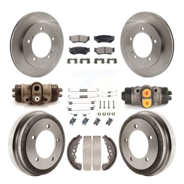 Front Rear Brake Rotor Ceramic Pad And Drum Kit (9Pc) For Chevrolet Tracker Suzuki Vitara K8T-102573