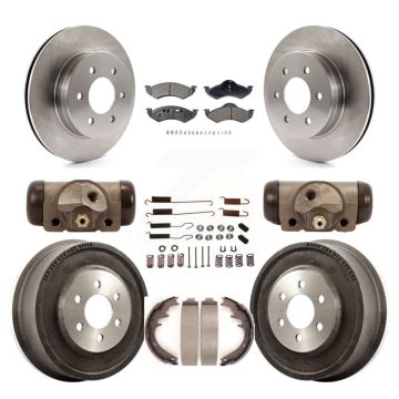 Front Rear Disc Brake Rotor Ceramic Pad Drum Kit (9Pc) For 2000-2002 Dodge Dakota Durango K8T-102576