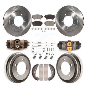 Front Rear Disc Brake Rotors Ceramic Pads And Drum Kit (9Pc) For Suzuki Grand Vitara K8T-102607
