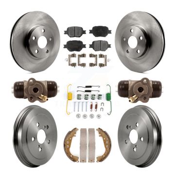 Front Rear Disc Brake Rotors Ceramic Pads And Drum Kit (9Pc) For 2003-2005 Toyota Celica K8T-102610