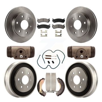 Front Rear Brake Rotor Ceramic Pad Drum Kit (9Pc) For Chevrolet Silverado 1500 GMC Sierra K8T-102635