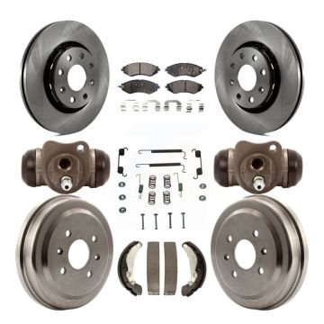 Front Rear Brake Rotor Ceramic Pad & Drum Kit (9Pc) For Chevrolet Aveo Pontiac Aveo5 Wave K8T-102642