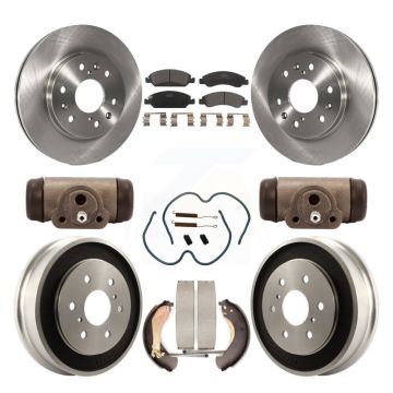 Front Rear Brake Rotor Ceramic Pad Drum Kit (9Pc) For Chevrolet Silverado 1500 GMC Sierra K8T-102646