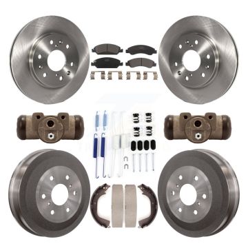 Front Rear Brake Rotor Ceramic Pad Drum Kit (9Pc) For GMC Sierra 1500 Chevrolet Silverado K8T-102648