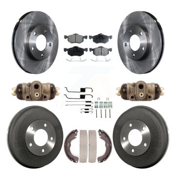 Front Rear Brake Rotor Ceramic Pad & Drum Kit (9Pc) For Ford Escape Mazda Tribute Mercury K8T-102664