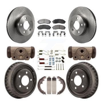 Front Rear Brake Rotor Ceramic Pad & Drum Kit (9Pc) For Ford Ranger With 9" Diameter K8T-102665
