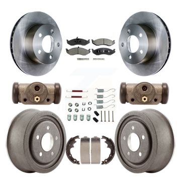 Front Rear Disc Brake Rotors Ceramic Pads And Drum Kit (9Pc) For Jeep Wrangler Cherokee K8T-102671