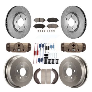 Front Rear Disc Brake Rotor Ceramic Pad & Drum Kit (9Pc) For Dodge Grand Caravan Chrysler K8T-102686