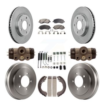 Front Rear Disc Brake Rotors Ceramic Pads And Drum Kit (9Pc) For Dodge Caliber K8T-102691