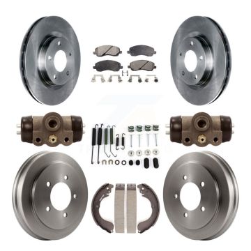 Front Rear Brake Rotors Ceramic Pad Drum Kit (9Pc) For Jeep Patriot Compass Dodge Caliber K8T-102692