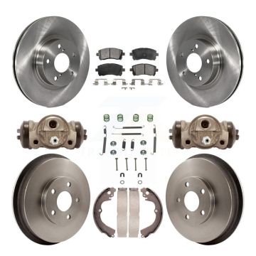 Front Rear Brake Rotor Ceramic Pad & Drum Kit (9Pc) For 98-02 Subaru Forester 4-Wheel ABS K8T-102702
