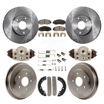 Front Rear Disc Brake Rotors Ceramic Pads And Drum Kit (9Pc) For Honda Civic GX K8T-102705