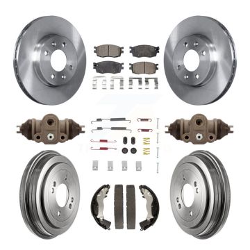 Front Rear Disc Brake Rotors Ceramic Pad & Drum Kit (9Pc) For Hyundai Accent Kia Rio Rio5 K8T-102720
