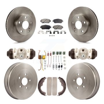 Front Rear Brake Rotor Ceramic Pad And Drum Kit (9Pc) For Toyota Tacoma With 5 Lug Wheels K8T-102721