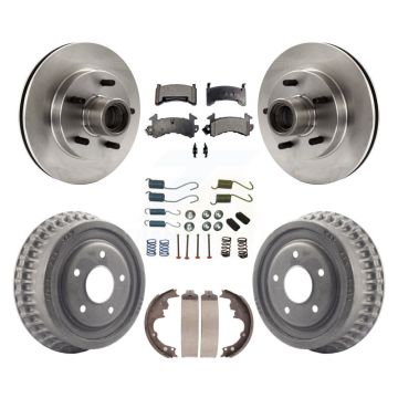 Front Rear Brake Rotor Ceramic Pad Drum Kit (7Pc) For GMC Sonoma Chevrolet S10 Blazer S15 K8T-102728