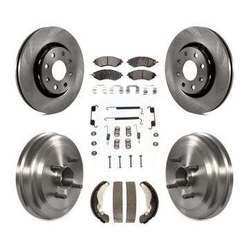 Front Rear Brake Rotor Ceramic Pad & Drum Kit (7Pc) For Chevrolet Aveo Pontiac Aveo5 Wave K8T-102746
