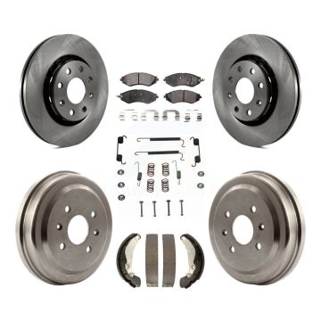 Front Rear Brake Rotor Ceramic Pad & Drum Kit (7Pc) For Chevrolet Aveo Pontiac Aveo5 Wave K8T-102747