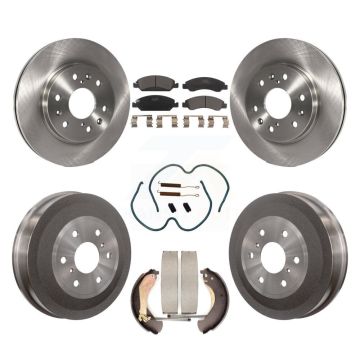 Front Rear Brake Rotor Ceramic Pad Drum Kit (7Pc) For Chevrolet Silverado 1500 GMC Sierra K8T-102751